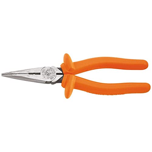 【中古】【未使用・未開封品】Klein Tools D203-8-INS 8-Inch Insulated Heavy-Duty Long-Nose Pliers-Side-Cutting by Klein Tools