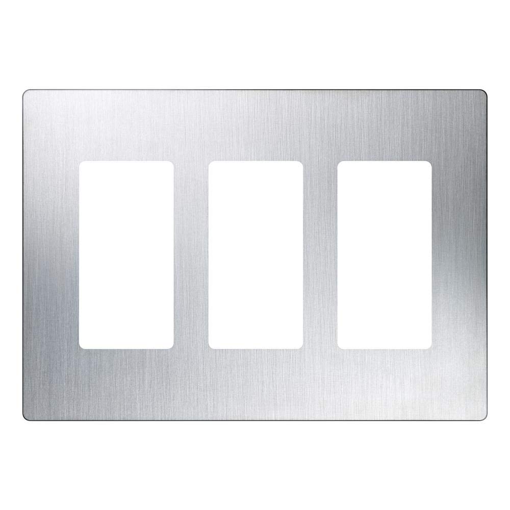 【中古】【未使用・未開封品】Lutron CW-3-SS 3-Gang ClaroWall Plate, Stainless Steel by Lutron｜AJIMURA-SHOP