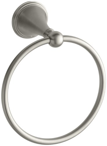 【中古】【未使用・未開封品】(Vibrant Brushed Nickel) - KOHLER K-363-BN Finial Traditional Towel Ring, Vibrant Brushed Nickel
