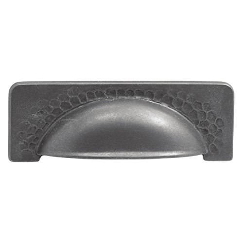 【中古】【未使用・未開封品】Hickory Hardware P2174-BI 96mm Craftsman Black Iron Cabinet Cup Pull