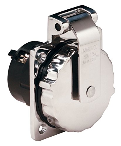 【中古】【未使用・未開封品】(125V, Round SS w/o Enclsr) - Marinco 50 Amp 125V and 125/250V Power Inlets