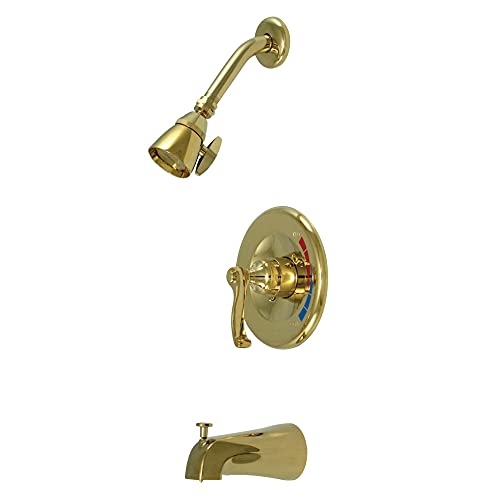 【中古】【未使用・未開封品】(Brass/Antique Brass) - Kingston Brass KB8632FL Presure Balanced Tub Shower Faucet - Polished Brass