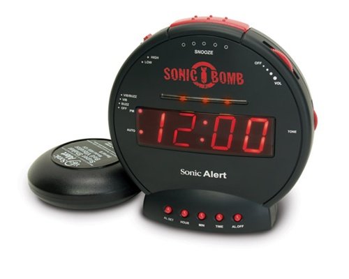 【中古】【未使用・未開封品】Sonic Bomb SBB500SS Loud Plus Vibrating Alarm Clock - Black- UK Version [並行輸入品]