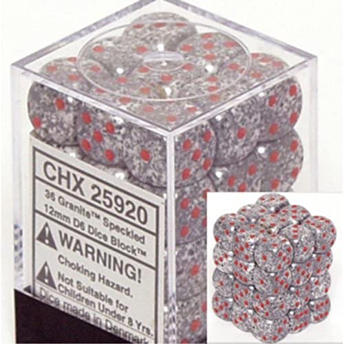【中古】【未使用・未開封品】Chessex Dice d6 Sets: Granite Speckled - 12mm Six Sided Die (36) Block of Dice