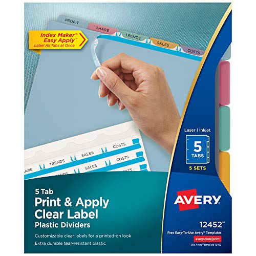 【中古】【未使用・未開封品】Index Maker Clear Label Punched Dividers, Multicolor 5-Tab, Letter, 5 Sets/Pack (並行輸入品)