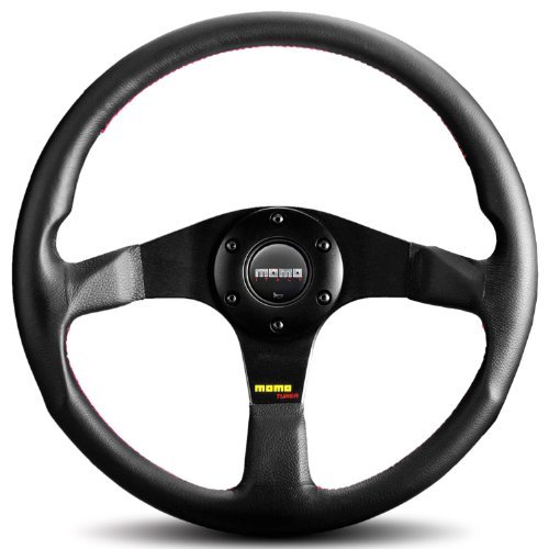 【中古】【未使用・未開封品】MOMO チューナー ブラック 350 ハンドル レッドステッチ