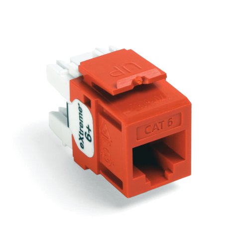 【中古】【未使用・未開封品】Leviton 61110-BO6 eXtreme 6+ QuickPort コネクター CAT 6 オレンジ 25個パック