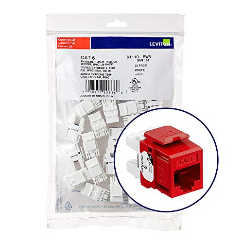 【中古】【未使用・未開封品】Leviton 61110-BC6 eXtreme 6+ QuickPortコネクタ CAT 6 クリムゾン 25個パック 56,756円