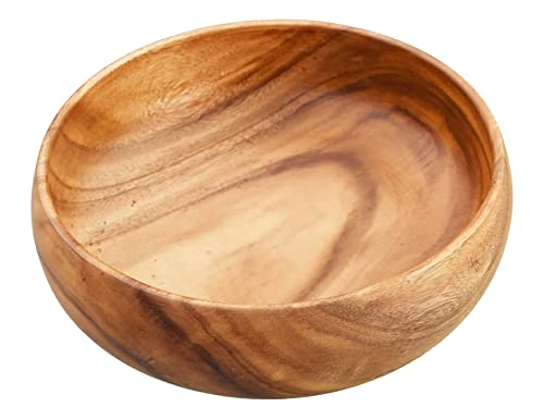 【中古】【未使用・未開封品】Pacific Merchants Acaciaware 10- by 10cm Acacia Wood Round Calabash Serving/Salad Bowl
