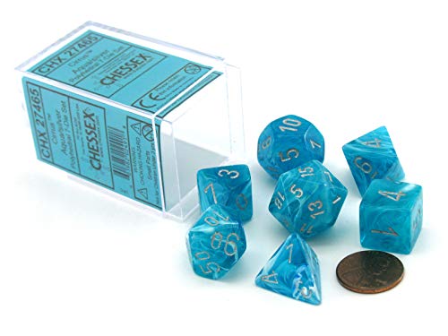 【中古】【未使用・未開封品】Chessex Dice: Polyhedral 7-Die Cirrus Dice Set - Aqua/silver｜AJIMURA-SHOP