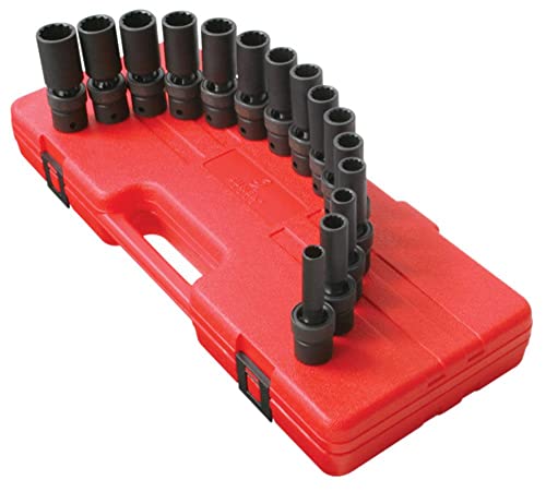 【中古】【未使用・未開封品】Sunex International 2661 1/2インチ Dr. ディープユニバーサル12ポイントフラクショナルインパクトソケットセット 15ピース