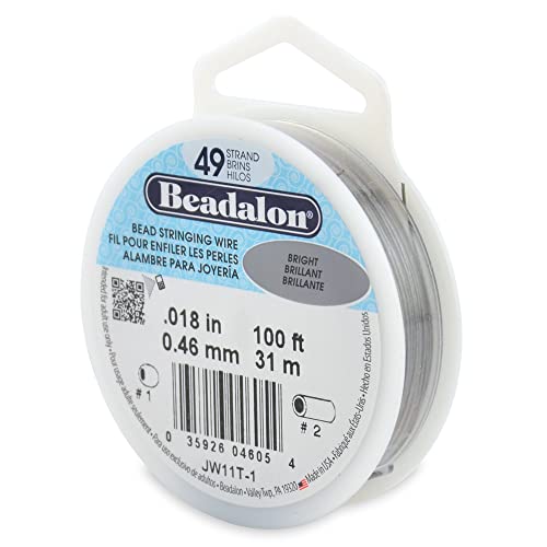 【中古】【未使用・未開封品】Beadalon 49連 0.46mm 30.5m ブライトビーズストリングワイヤー.018 31m｜AJIMURA-SHOP