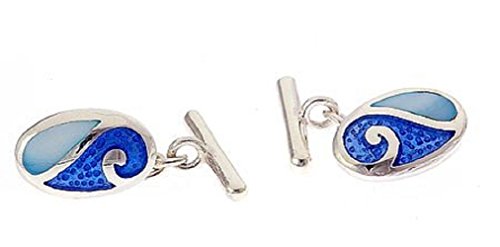 【中古】【未使用・未開封品】DiscreetサイズSterling Silver and Enamel Cufflinks