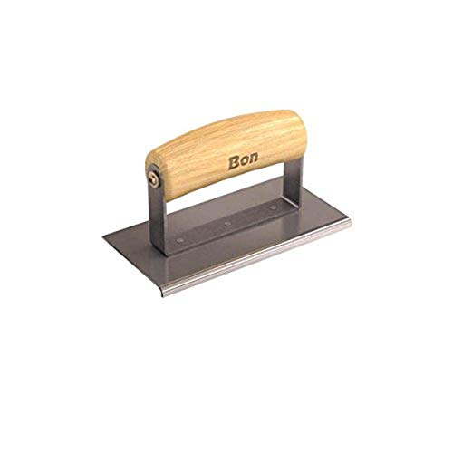 【中古】【未当て嵌める・未開封品】Bon 12-441 6-Inch by 3-Inch Stainless Steel Concrete Sidewalk Edger with 1/8-Inch Radius and 1/4-Inch Deep Wood Handle by BON