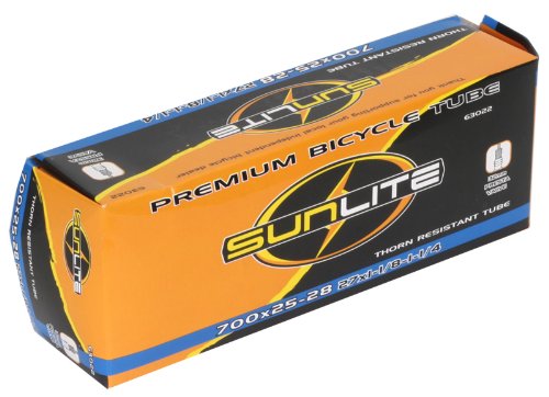 【中古】【未使用・未開封品】Sunlite Thorn Resistant Presta Valve Tubes, 700 x 25-28 (27 x 1.125-1.25) / 32mm, Black by SunLite