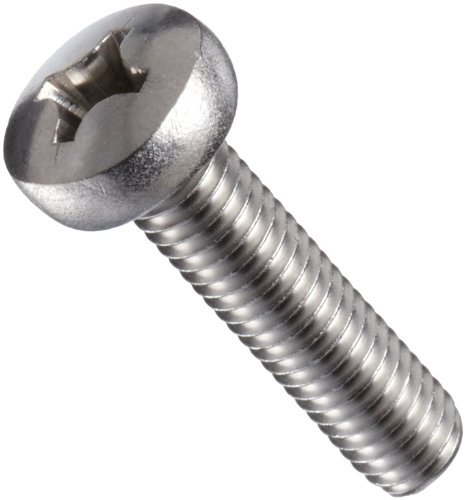 【中古】【未使用・未開封品】18-8 Stainless Steel Machine Screw, Plain Finish, Vented, Pan Head, Phillips Drive, 5mm Length, M4-0.7 Metric Coarse Threads (Pack of 1|AJIMURA-SHOP