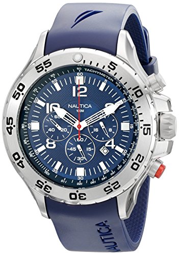 【中古】【未使用・未開封品】[(ノーチカ)Nautica][Nautica Men's Quartz Resin Silicone Watch](逆輸入品) (Blue Resin Band)