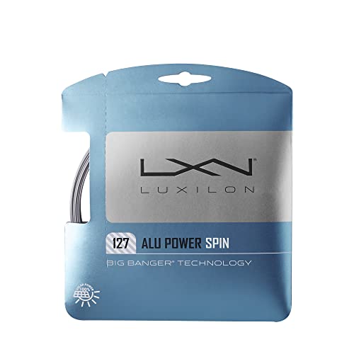 【中古】【未当てはめる・未開封品】LUXILON(ルキシロン) 庭球 撚り糸 ガット ALU POWER SPIN(アルパワースピン 127) 220m木管 しろがね色 WRZ993200
