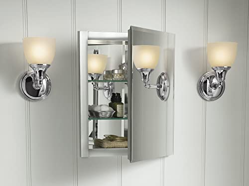 【中古】【未当て嵌める・未開封品】KOHLER Single Door 16-Inch W by 20-Inch H by 5-Inch D Aluminum Cabinet 鏡鑑押し入れ