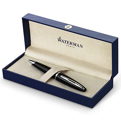 【中古】【未当て嵌める・未開封品】Waterman Carene Gift Box includes Medium Nib Silver Trim Ball Pen - Black Lacquer/ Blue - Refill ボールペン (並行輸入品)