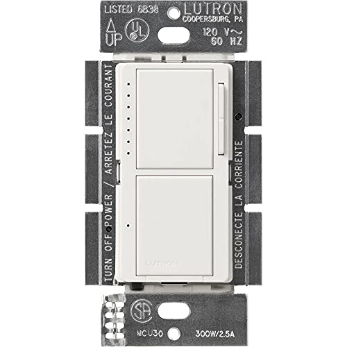 【中古】【未当て嵌める・未開封品】【並行輸入品】Lutron MA-L3S25-WH Maestro 300 Watt Single-Pole Dual Dimmer and Switch White