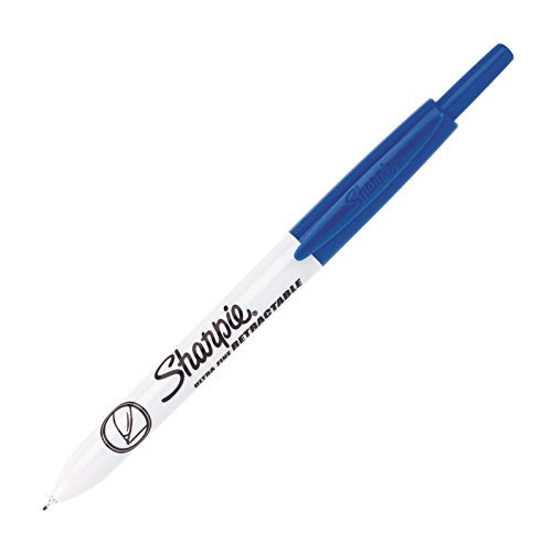 【中古】【未使用・未開封品】Sharpie Retractable Permanent Markers, Ultra-Fine Point, Blue, Box of 12 by Sharpie