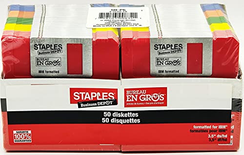 【中古】【未当てはめる・未開封品】Staples 50?/容器に並べる3.5で。1.44?MBマルチ色合いFD、マイコン / IBM Formatted
