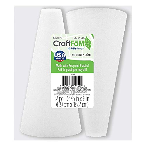 【中古】【未使用・未開封品】FloraCraft Packaged Styrofoam Cones, 6-Inch-by3-Inch Cone, White, 2 Per Package by FloraCraft｜AJIMURA-SHOP