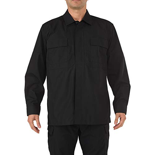 【中古】【未使用・未開封品】5.11 タクティカル リップストップ TDU長袖シャツ、黒、XS