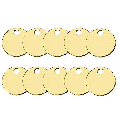【中古】【未使用・未開封品】Lucky Line ソリッドブラス ラウンドタグ - 1つの穴 直径1-1/4インチ 1箱100個入り (26012)