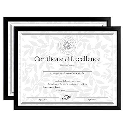 【中古】【未使用・未開封品】Value U-Channel Document Frames w/Certificates, Set of 2, 8-1/2 x 11, Black (並行輸入品)