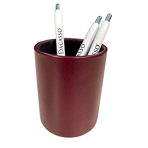 【中古】【未使用・未開封品】Dacasso Burgundy Leather Round Pencil Cup|AJIMURA-SHOP