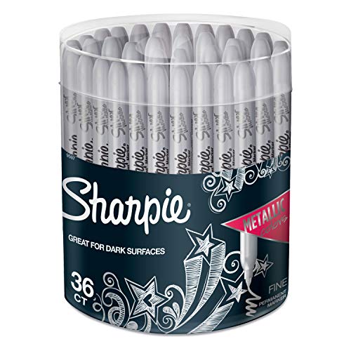 【中古】【未使用・未開封品】Sharpie メタリック 油性マーカー 細字 シルバー 36本パック
