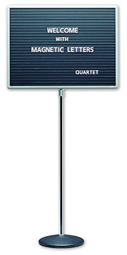 【中古】【未当てはめる・未開封品】Quartet Adjustable Single Pedestal Letter Boards, 2 x 1.5 Feet, Magnetic, Black (7921M)