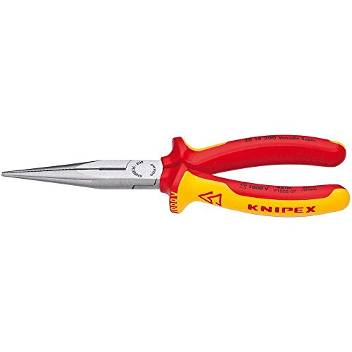 【中古】【未使用・未開封品】Knipex 2618200SBAカッター付きロングノーズプライヤー、1000ボルト定格、8インチ