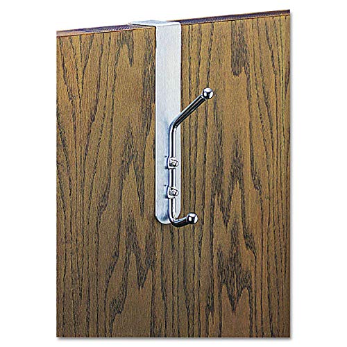 【中古】【未使用・未開封品】Over-The-Door Double Coat Hook, Chrome-Plated Steel, Satin Aluminum Base (並行輸入品)