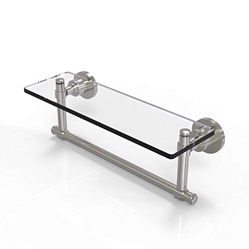 【中古】【未使用・未開封品】(41cm ., Satin Nickel) - Allied Brass WS-1TB/16-SN Glass Shelf with Towel Bar, 41cm x 13cm|AJIMURA-SHOP