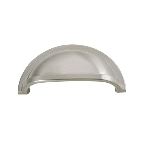 【中古】【未当て嵌める・未開封品】Hickory Hardware P3055-15 3 In. Williamsburg Satin Nickel Cup Cabinet Pull