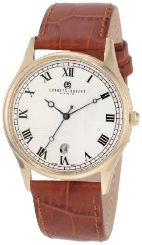 【中古】【未使用・未開封品】Charles-Hubert- Paris Mens Gold-Plated Stainless Steel Case Quartz Watch #3814-GW|AJIMURA-SHOP
