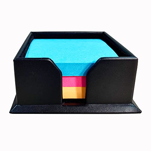 【中古】【未使用・未開封品】Dacasso ブラック 3インチ x 3インチ レザーノートホルダー