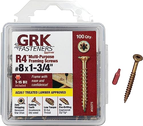 【中古】【未当て嵌める・未開封品】GRK R4 HandyPak Multipurpose Screws, 8 by 1-3/4-Inch, 100-Count by GRK
