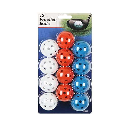 【中古】【未使用・未開封品】(Red/White/Blue) - Intech Practise Balls with holes, 12 Pack