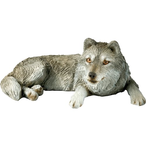 【中古】【未当て嵌める・未開封品】Sandicast Mid Size Gray Wolf Sculpture, Lying by Sandicast 家電-その他