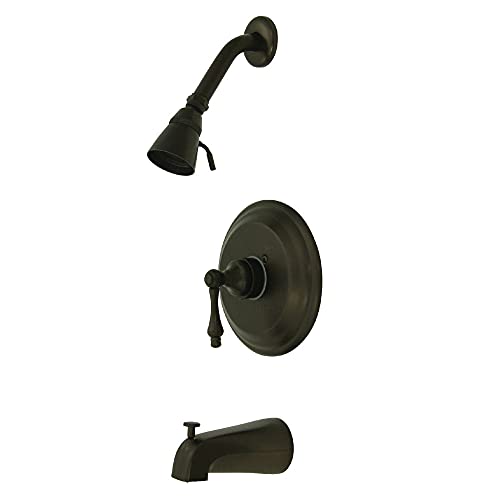 【中古】【未使用・未開封品】Kingston Brass KB3635AL Restoration Tub and Shower Faucet with Metal Lever Handle, Oil Rubbed Bronze by Kingston Brass [並行輸入品]