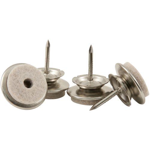 【中古】【未使用・未開封品】Nail On - 1 Swivel Glides with Felt for Straight or Angled Wooden Furniture Legs - (4 pieces) Brass, Round by Soft Touch