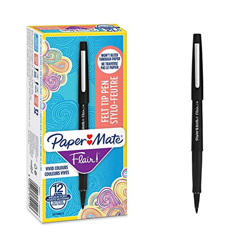 【中古】【未当て嵌める・未開封品】Papermate Flair Original ftp M Black (Box of 12) 書き込み (並行輸入品)