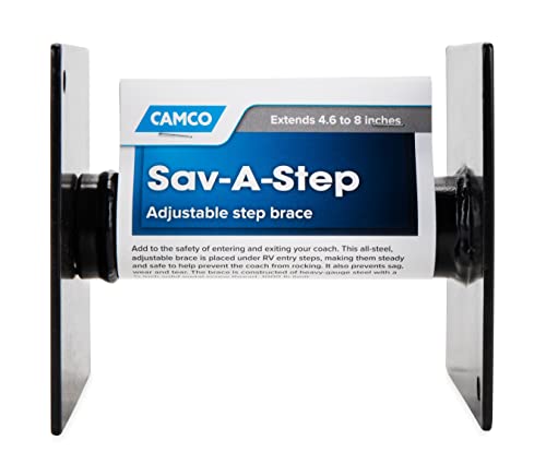 【中古】【未使用・未開封品】Camco RV Save-A-Step ブレース | RVステップを安定させ、RVの動きを止めるのに役立ちます | 4-5/8インチ-8インチ (43681) ブラック｜AJIMURA-SHOP