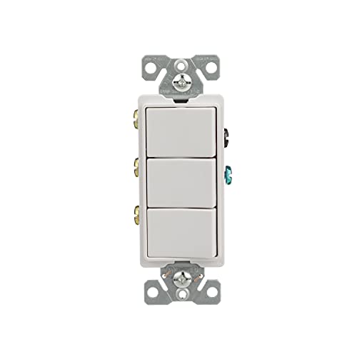 【中古】【未当て嵌める・未開封品】Eaton 7729W-SP 15-Amp 120-Volt Decorator Heavy Duty Grade Three Single-Pole Combination Switches, White by Eaton