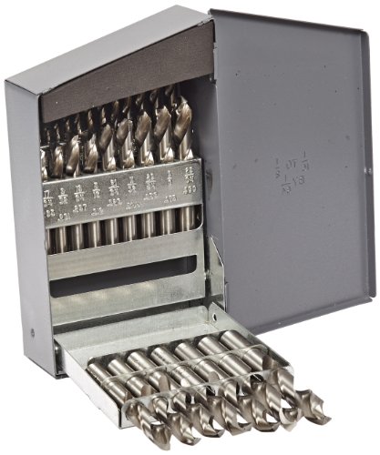 【中古】【未使用・未開封品】Cleveland C70368 29 Piece High Speed Steel Heavy-Duty Screw Machine Length Drill Bit Set, Uncoated (Bright) Finish, Round Shank, Spiral