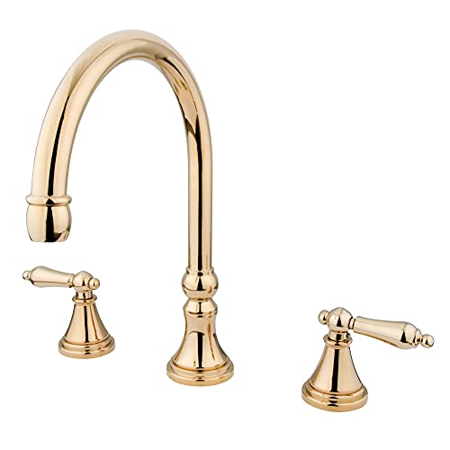 【中古】【未使用・未開封品】Kingston Brass KS2342AL ヘリテージローマンタブフィラー アルハンドル付き 光沢真鍮